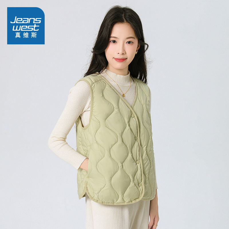 简约休闲薄款羽绒保暖马甲外套