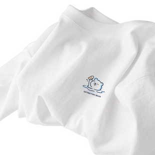 KMV真维斯白色短袖t恤女2026夏新款纯棉小个子正肩初中生体恤上衣