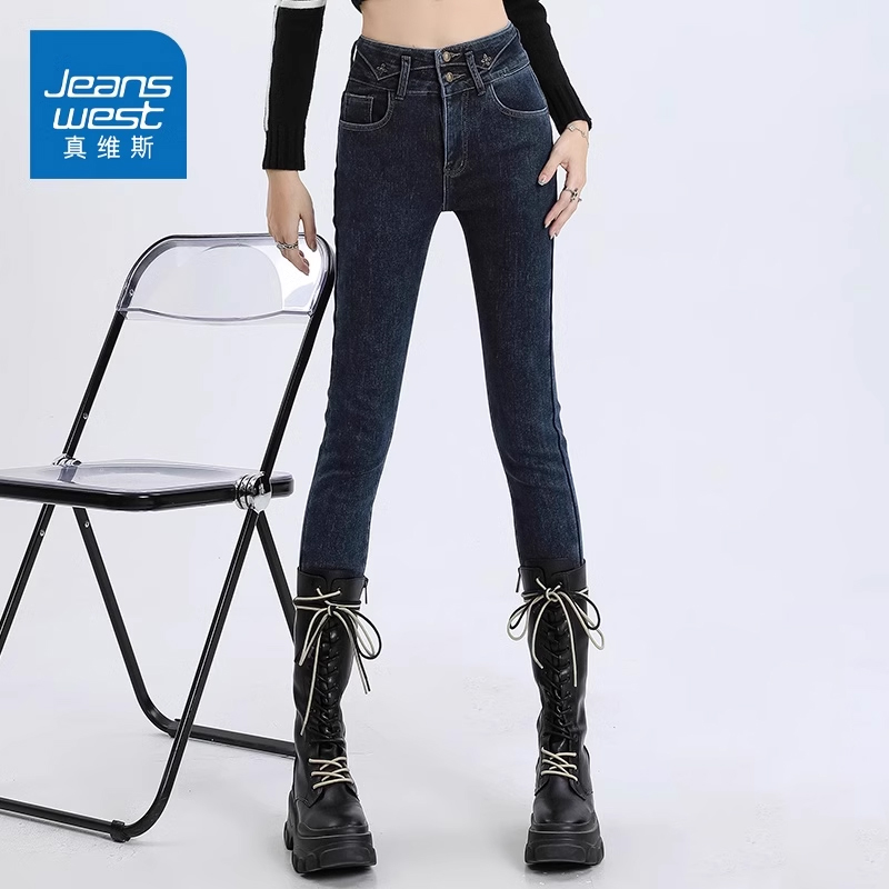 真维斯加绒加绒弹力小脚铅笔裤子