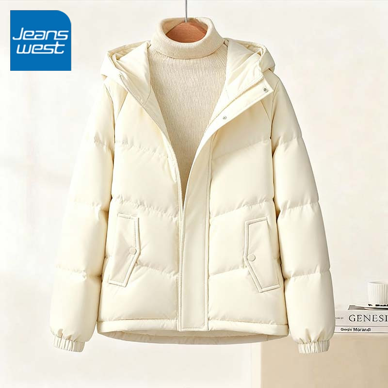 真维斯连帽短羽绒服女2025新款