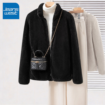 KV真维斯摇粒绒外套女2025新款冬季小个子立领开衫加厚冲锋衣内胆