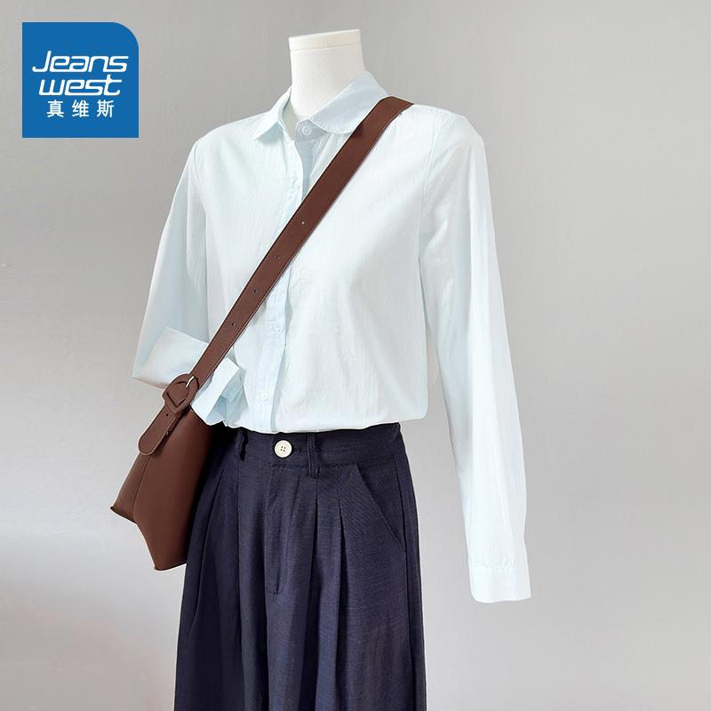 翻领衬衫日常通勤叠穿款女款上衣