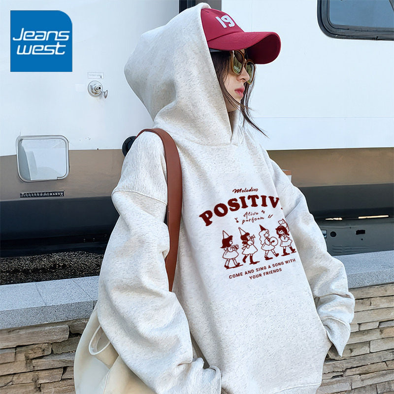 NOA真维斯灰色连帽卫衣外套女2026新款保暖宽松显瘦美式复古上衣,女装/女士精品,卫衣/绒衫,淘宝优惠券,粉丝福利购,淘宝优惠卷