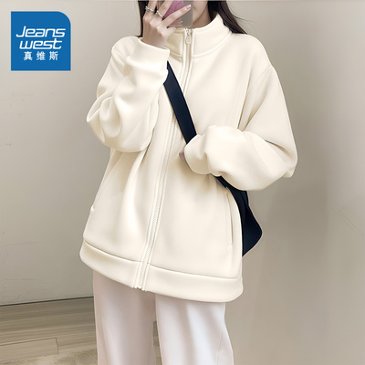 真维斯杏色奥粒绒保暖外套女