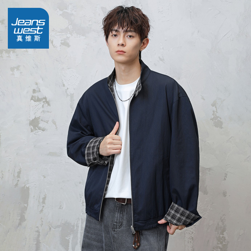 时尚百搭两面穿设计哈灵顿夹克