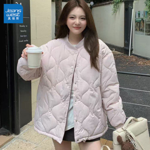 GL真维斯菱格棉服外套韩版短款