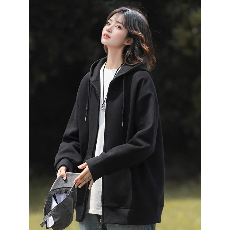 KWV真维斯外套连帽2025秋季新款爆款上衣女长袖卫衣简约风设计感