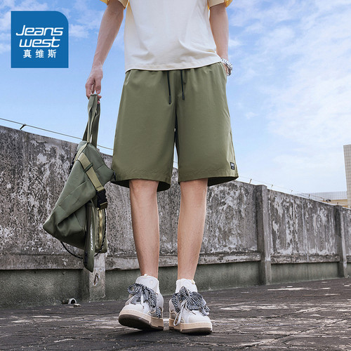 时尚简约直筒运动五分短裤男