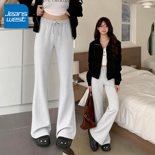 通勤百搭喇叭裤 KV真维斯灰色微喇卫裤 显瘦休闲裤 修身 女2026新款