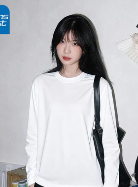 KV真维斯白色长袖T恤女春秋2026新款韩版宽松内搭学生打底衫女装