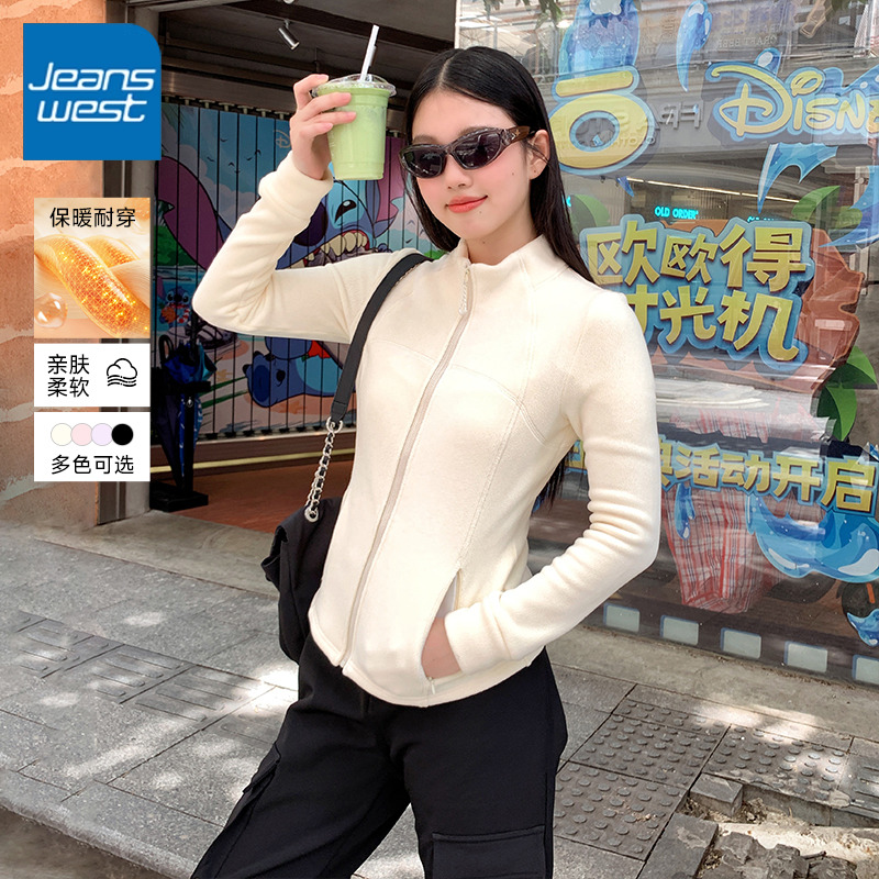 真维斯立领双面绒外套女2025新款