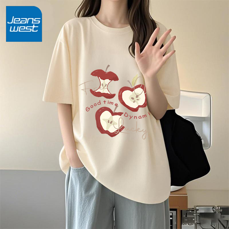 真维斯圆领短袖t恤女2025年新款