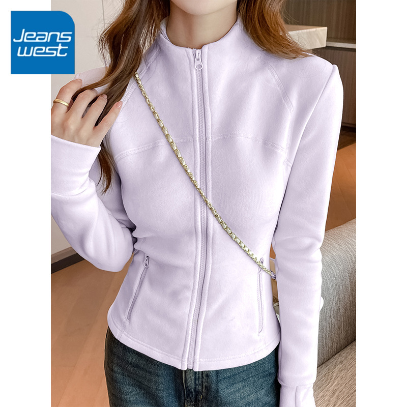 真维斯立领双面绒外套女2025新款