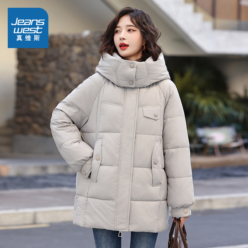 连帽厚款保暖锁温棉服时尚女外套