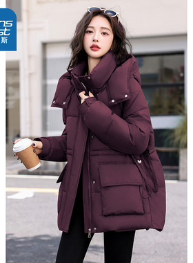 DCF真维斯女装连帽宽松韩版棉服2026春季新品时尚保暖棉袄外套女