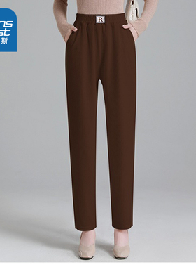 LE真维斯女装2025冬季新款 宽松显瘦百搭松紧腰加绒保暖休闲裤