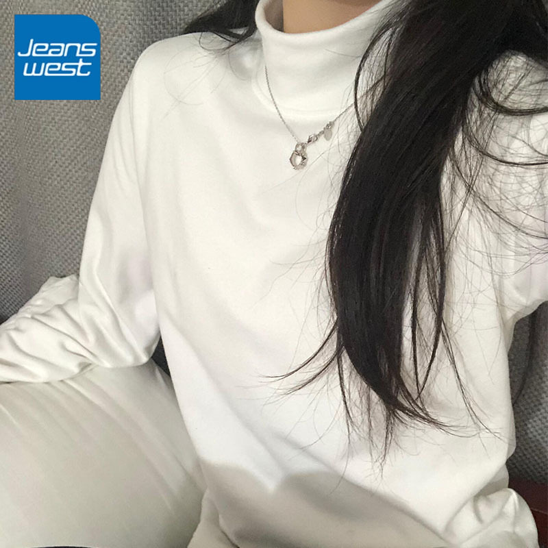 NOA真维斯加绒打底衫女秋冬双面绒半高领2025新款磨毛加厚长袖