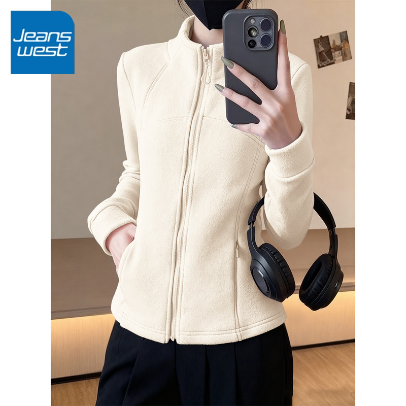 真维斯立领双面绒外套女2025新款