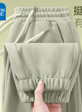 KV真维斯灰绿色束脚裤女2025新款秋季小个子休闲裤宽松慵懒风裤子