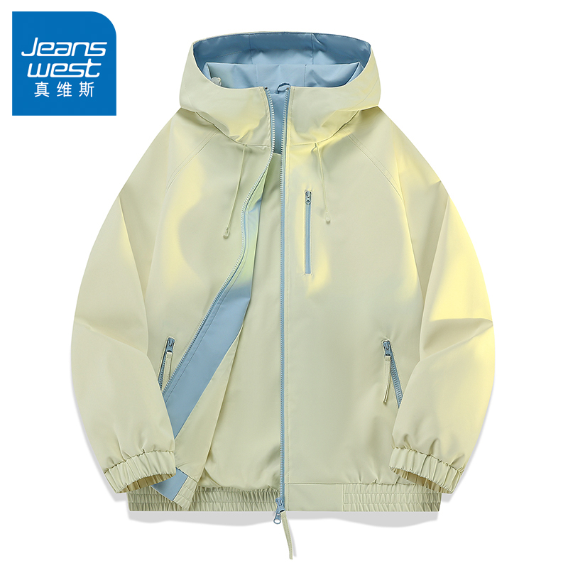 N5真维斯外套男2025新款秋季美式潮牌户外连帽上衣春秋情侣装夹克