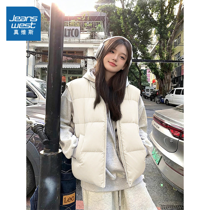 NOW真维斯棉服马甲女秋冬2025新款无袖坎肩外套保暖外穿背心外