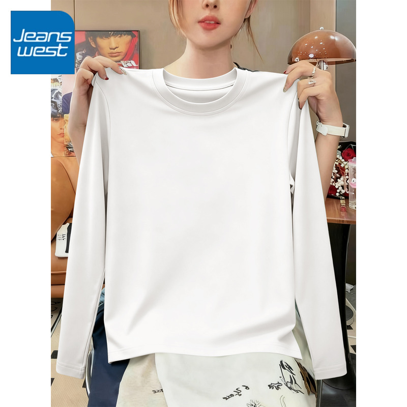真维斯圆领长袖t恤女2025年新款