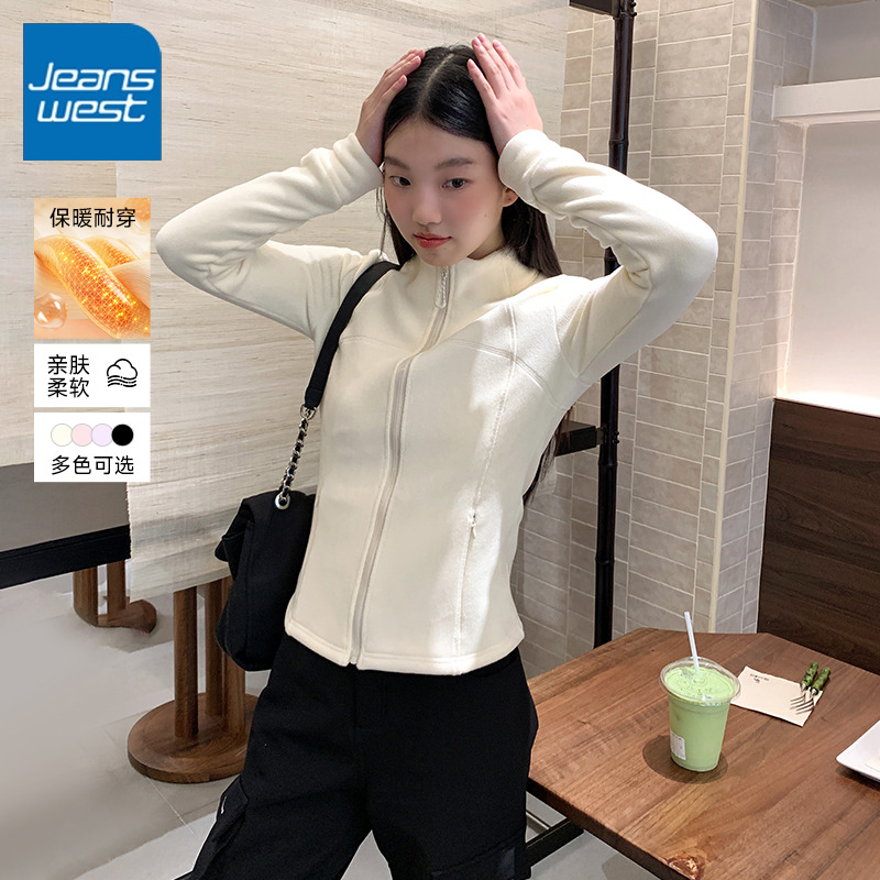 真维斯立领双面绒外套女2025新款