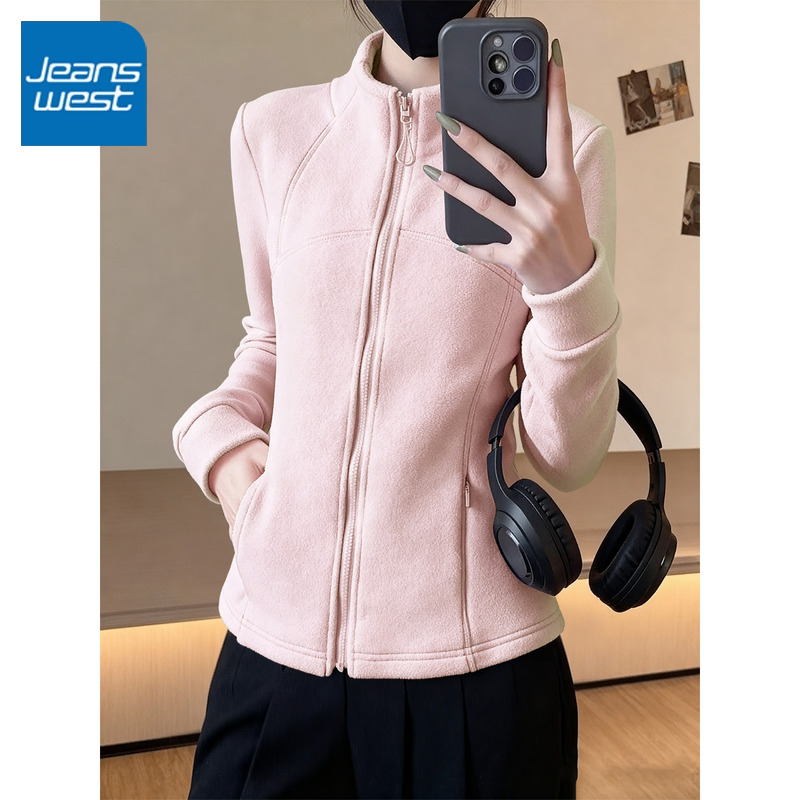 真维斯立领双面绒外套女2025新款