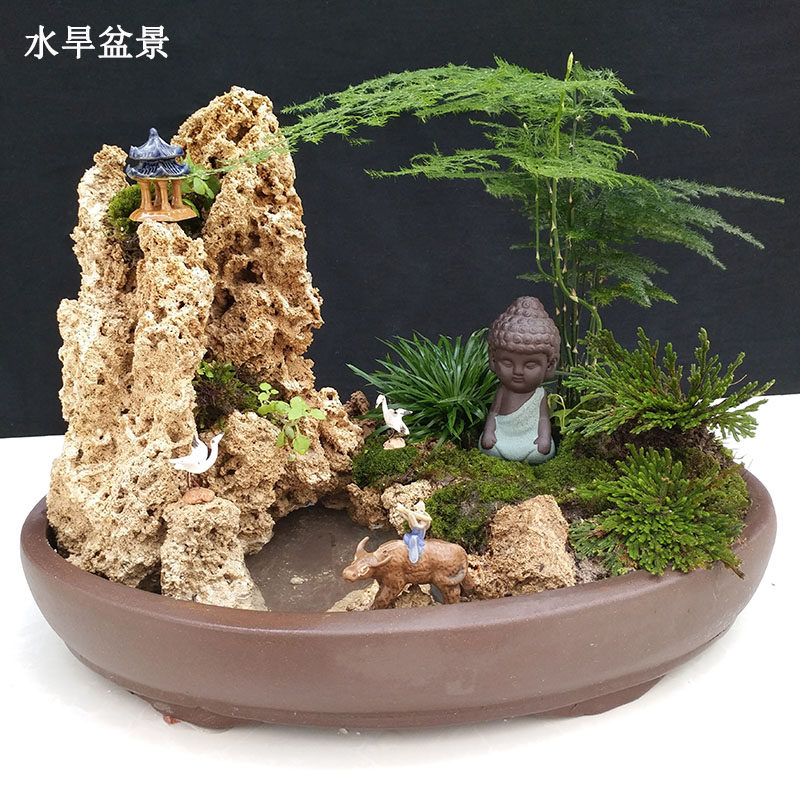 天然水旱创意礼品假山石头