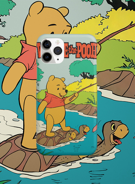 小熊维尼 复古卡通手机壳亮面磨砂硬壳XR 11pro 安卓