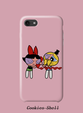 飞天小女警之毛毛和泡泡 手机壳磨砂硬壳iPhoneX 67 plus半全包