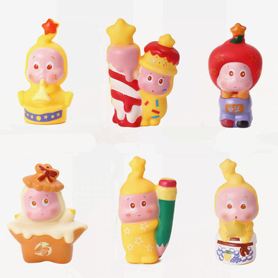 可爱许愿蜡烛星星人网红蛋糕装饰摆件卡通生日公仔儿童摆件烘焙