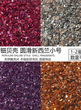 天然贝壳鲍鱼贝圆滑新西兰颗粒碎片手工漆画发簪胸针diy饰品配件