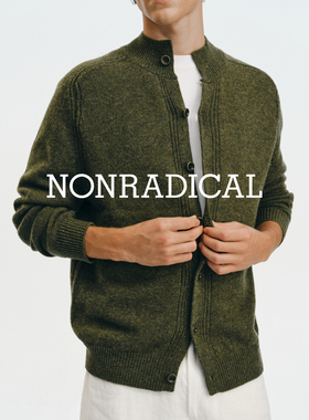 「UPW羊毛纱线」80%羊毛半高领开衫毛衣NONRADICAL