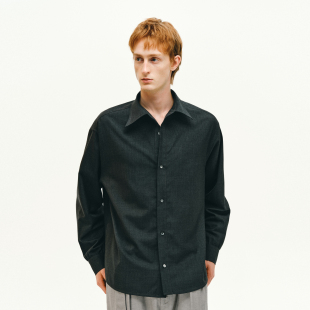 NONRADICAL「可机洗精纺羊毛」长袖 衬衫