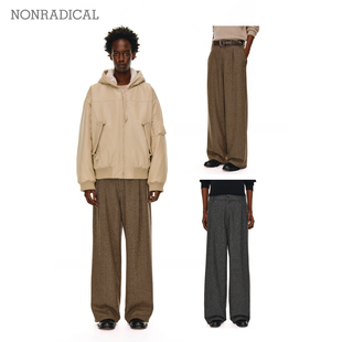 「羊毛人字纹」花纱毛呢长裤 NONRADICAL