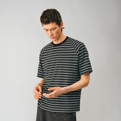 「莱赛尔条纹」插肩袖短袖T恤NONRADICAL