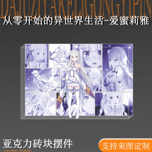 从零开始的异世界生活周边爱蜜莉雅吧唧谷子立牌亚克力砖摆件礼物