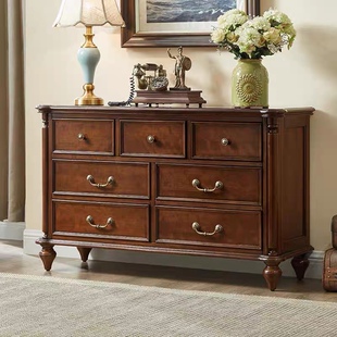 全实木7斗柜美式五六斗七八斗柜客厅收纳装饰柜卧室多抽储物柜