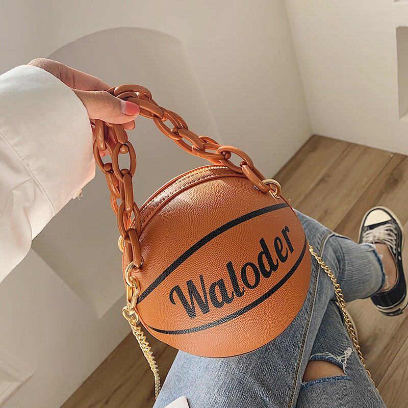 small round bag basketball bag messenger chain bag斜挎零钱包