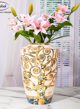 高宝Goebel进口陶瓷花瓶客厅玄关欧式桌面摆件手工轻奢花器Klimt