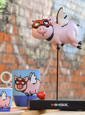 Goebel德国进口陶瓷天使猪艺术摆件客厅装饰品情人节新年个性礼物