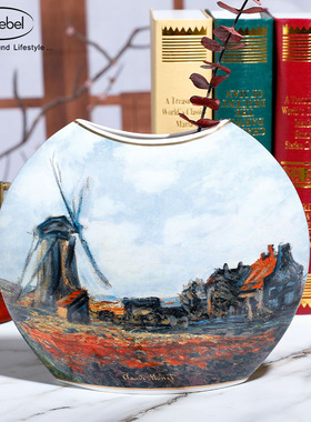 高宝Goebel进口陶瓷花瓶欧式摆件风景家居装饰品轻奢高级礼品莫奈