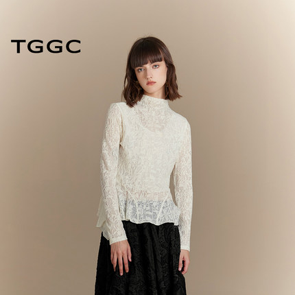 台绣毛针织衫女微透花卉优雅浪漫减龄小香风秋季新薄款S37213