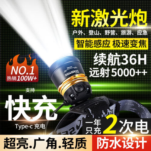 硕森2026超亮新镭射激光变焦头灯