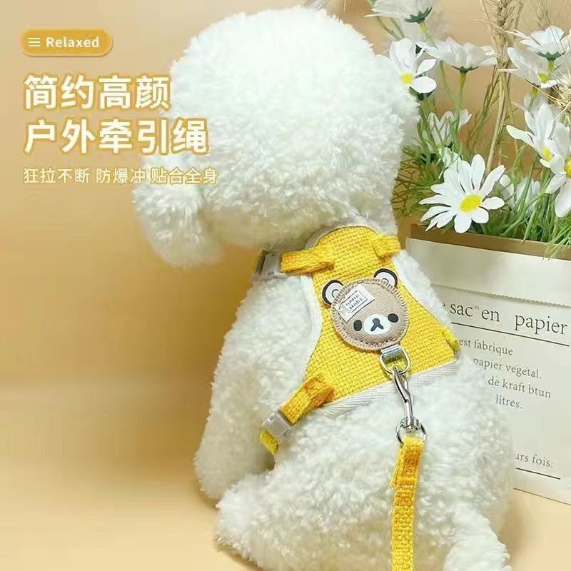 猫咪狗狗牵引绳背心调节链子小型猫牵引绳