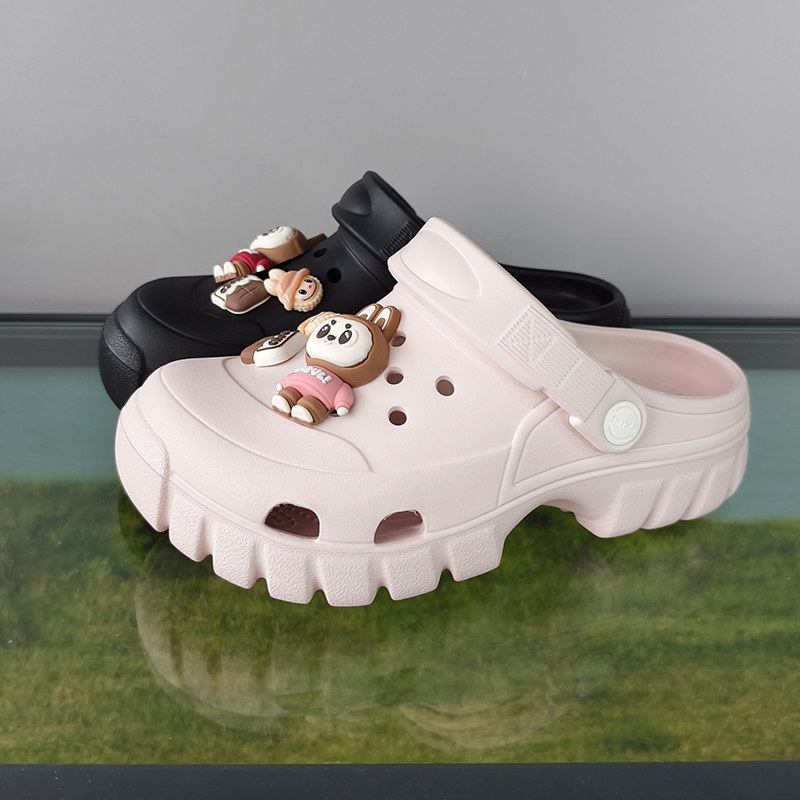 松糕厚底洞洞鞋女款增高2026新款夏季外穿eva防滑防臭沙滩凉拖鞋