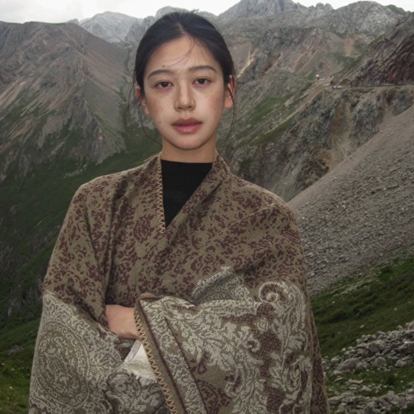 波西米亚民族风仿羊绒复古披肩