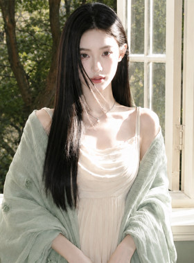 绿色披肩女外搭夏薄款配裙子