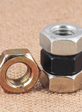 白锌/黑色/镀镍/彩锌蓝白锌六角螺帽4.8级碳钢六角螺母螺丝帽大全